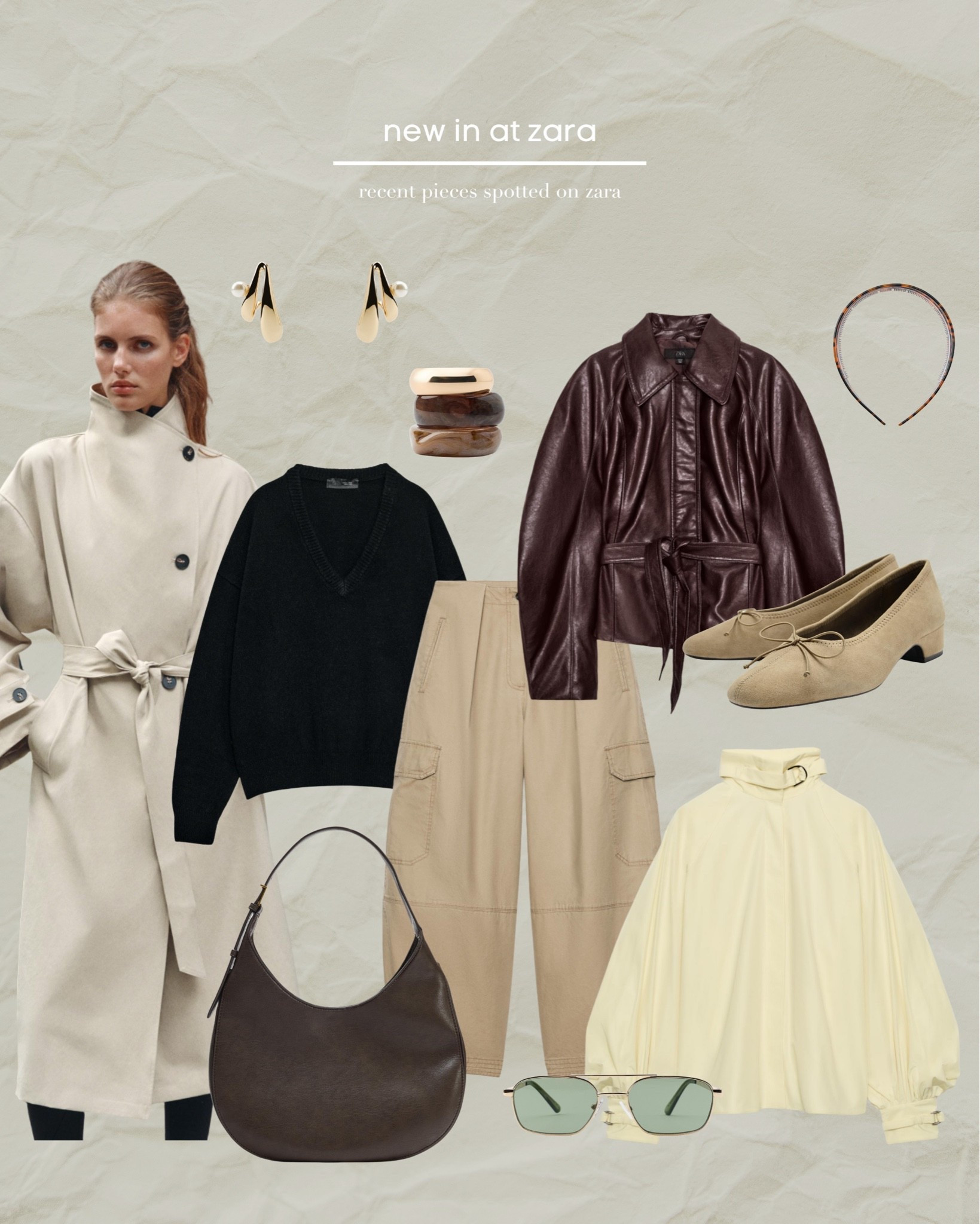 Zara, Autumn, Fall Style, Leather Jacket, Jumper, V Neck Jumper, Trench Coat, Trousers, Ballerinas, Leather Bag, Shoulder Bag, Accessories

#LTKautumn #LTKuk #LTKeurope
