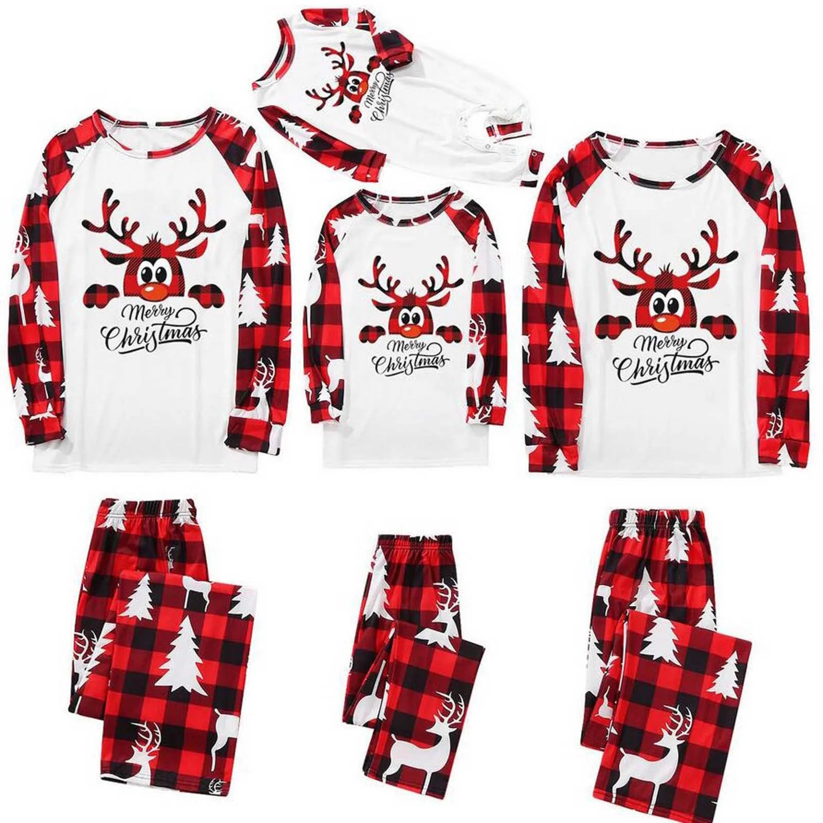 Family Christmas PJs Matching Sets, Holiday Pajamas for Women/Men/Kids/Couples OOTD in Special Xm... | Walmart (US)