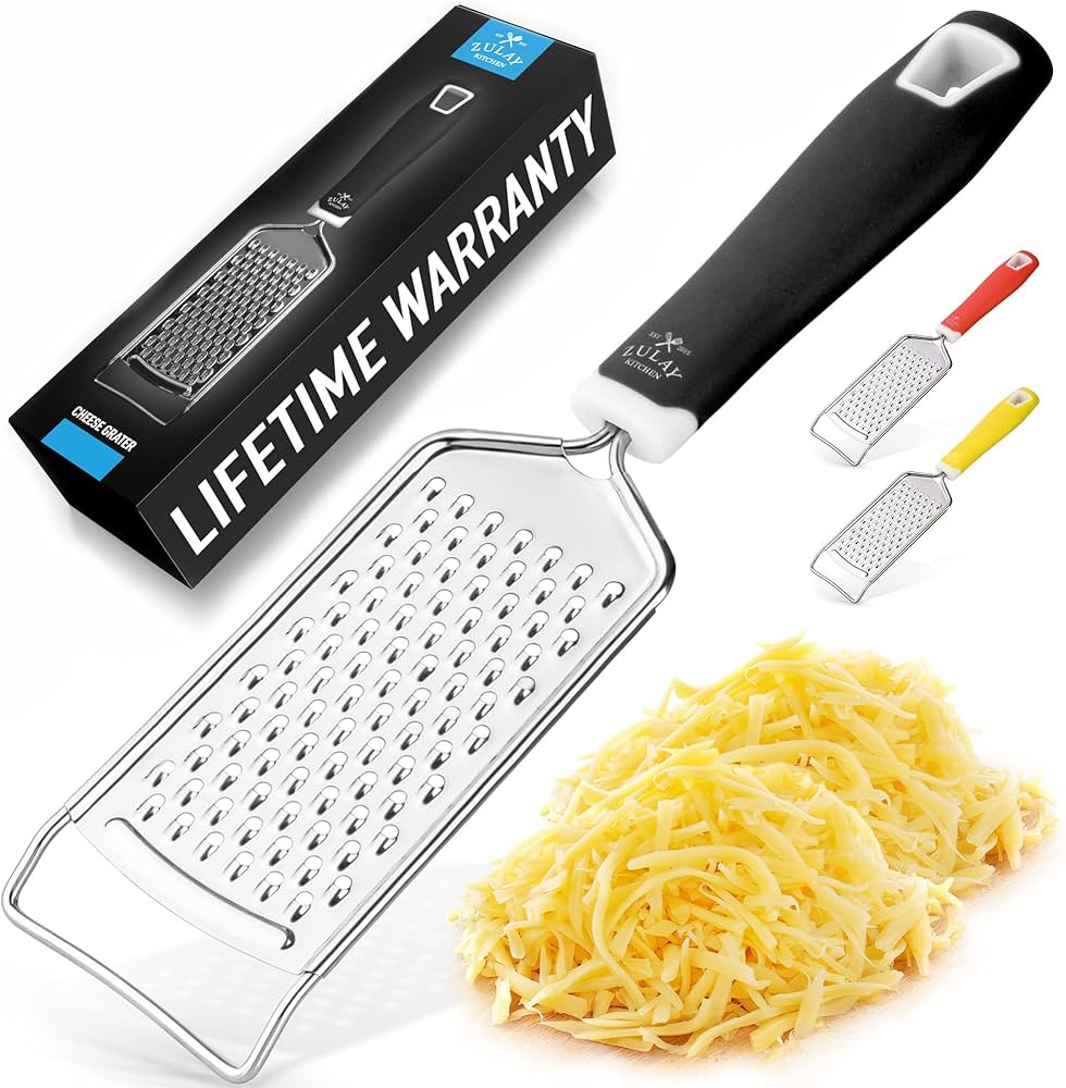 Zulay Kitchen Professional Cheese Grater Stainless Steel - Durable Rust-Proof Metal Lemon Zester ... | Amazon (US)