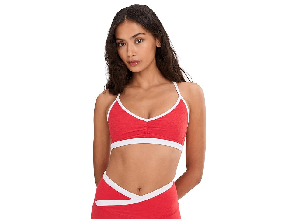 Beyond Yoga Spacedye Outlines Strappy Bra Women's Bra Chili Red Heather : LG, Elastane/Polyester | Zappos
