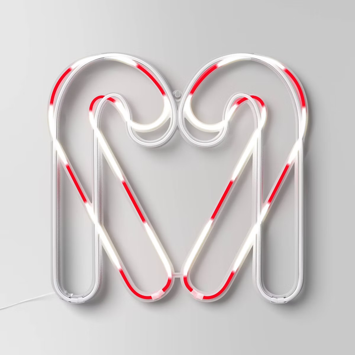 LED Animated Christmas Neon Candy Canes Forming Heart Hangable Sign White/Red - Wondershop™ | Target