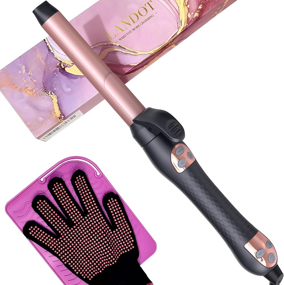 LANDOT Automatic Rotating Curling Iron 1-inch: Auto Curling Iron Wand Long Barrel - Easy-to-use C... | Amazon (US)