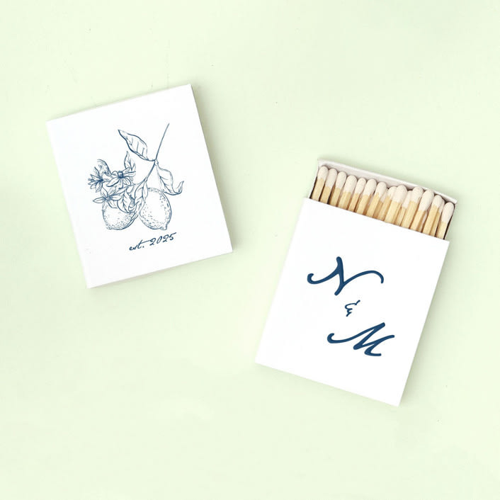 Initials Lemon Matchbox, set of 100 | Minted