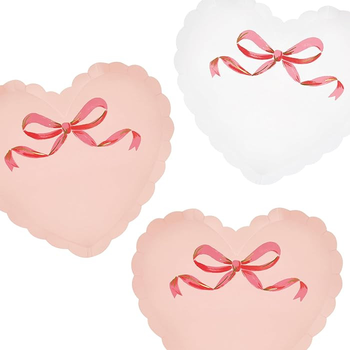 Meri Meri Valentine's Day Heart Plates (Pack of 8), Valentines Day Party Plates, Disposable, Pape... | Amazon (US)