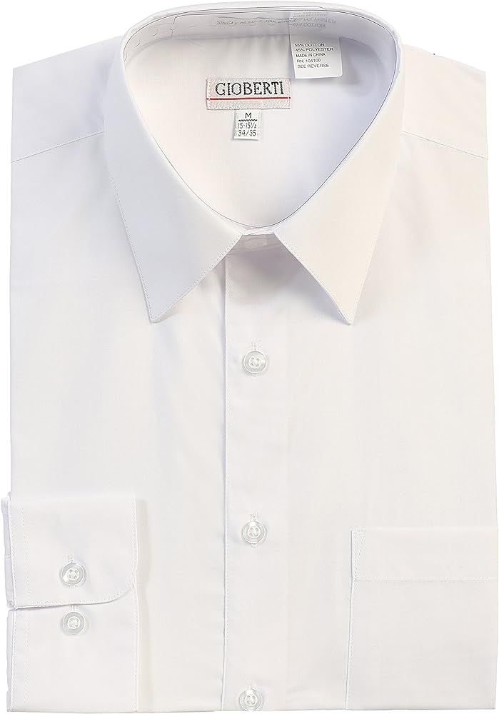 Gioberti Men's Long Sleeve Solid Dress Shirt | Amazon (US)