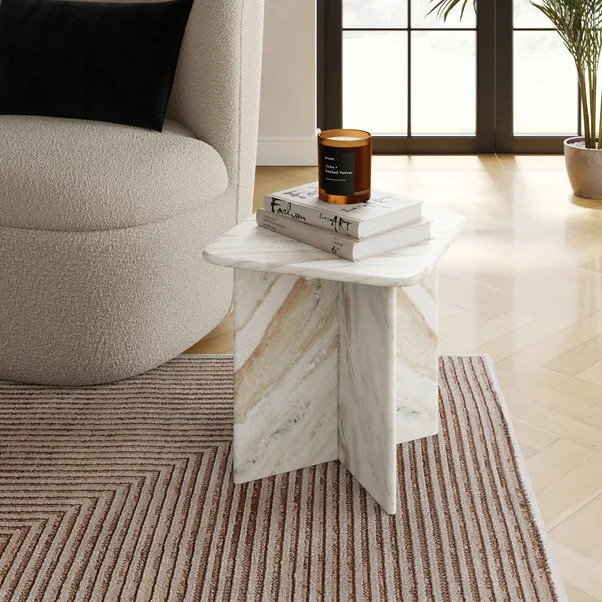 Lana Marble Small Side Table | Dunelm