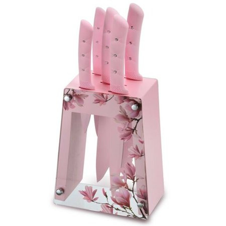 6 Pieces Ceramic Knife Set with Knife Block Holder ，Chef knife，Bread knife Slice knife Utility knife | Walmart (US)
