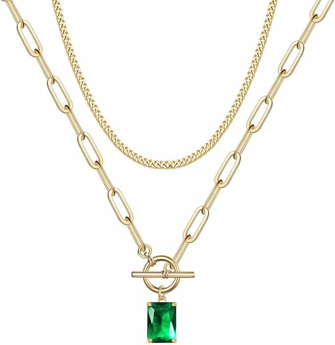 Gold Layered Necklaces for Women, 14K Gold Plated Vintage Evil Eye Queen Elizabeth Bee Sun and Mo... | Amazon (US)