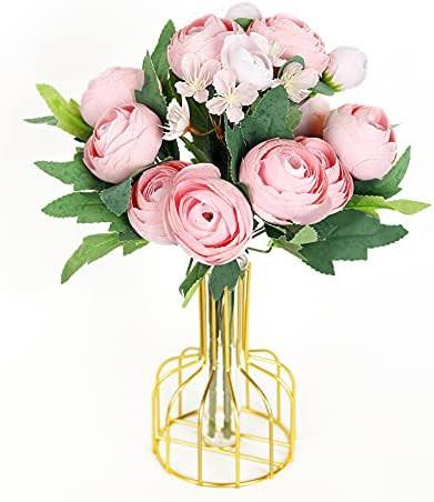 Luyue Artificial Flower Decor with Vase Fake Peony Flowers Arrangement for Table Centerpiece Wedding | Amazon (US)
