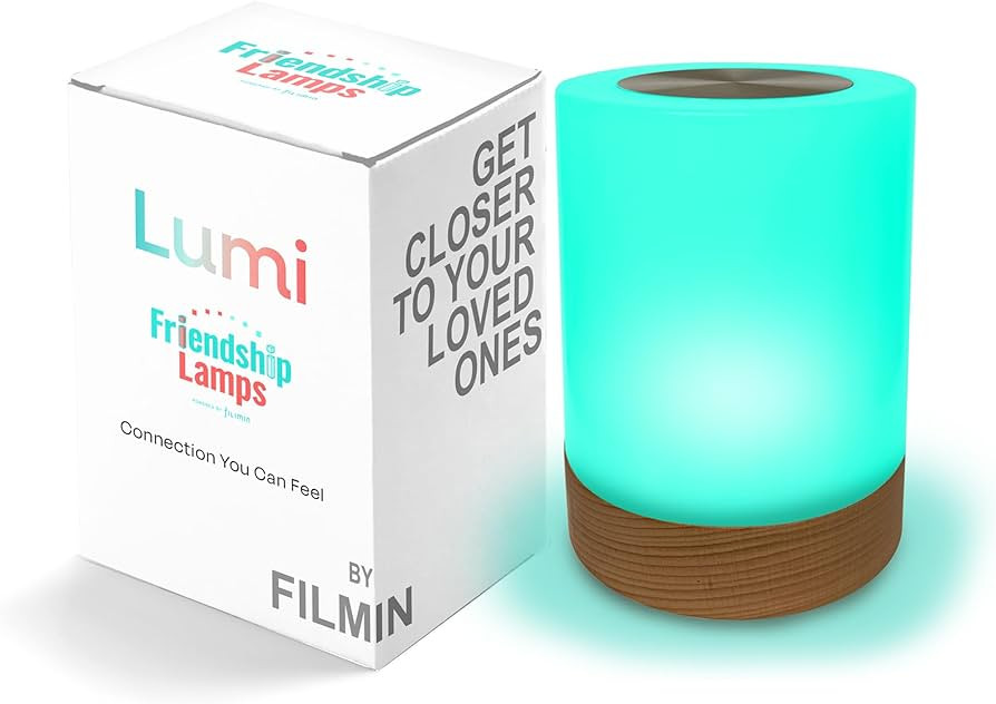 Friendship Lamp Lumi by Filimin - Best Friend WiFi Touch Lamp Real Beech Wood LED Light for Long-... | Amazon (US)