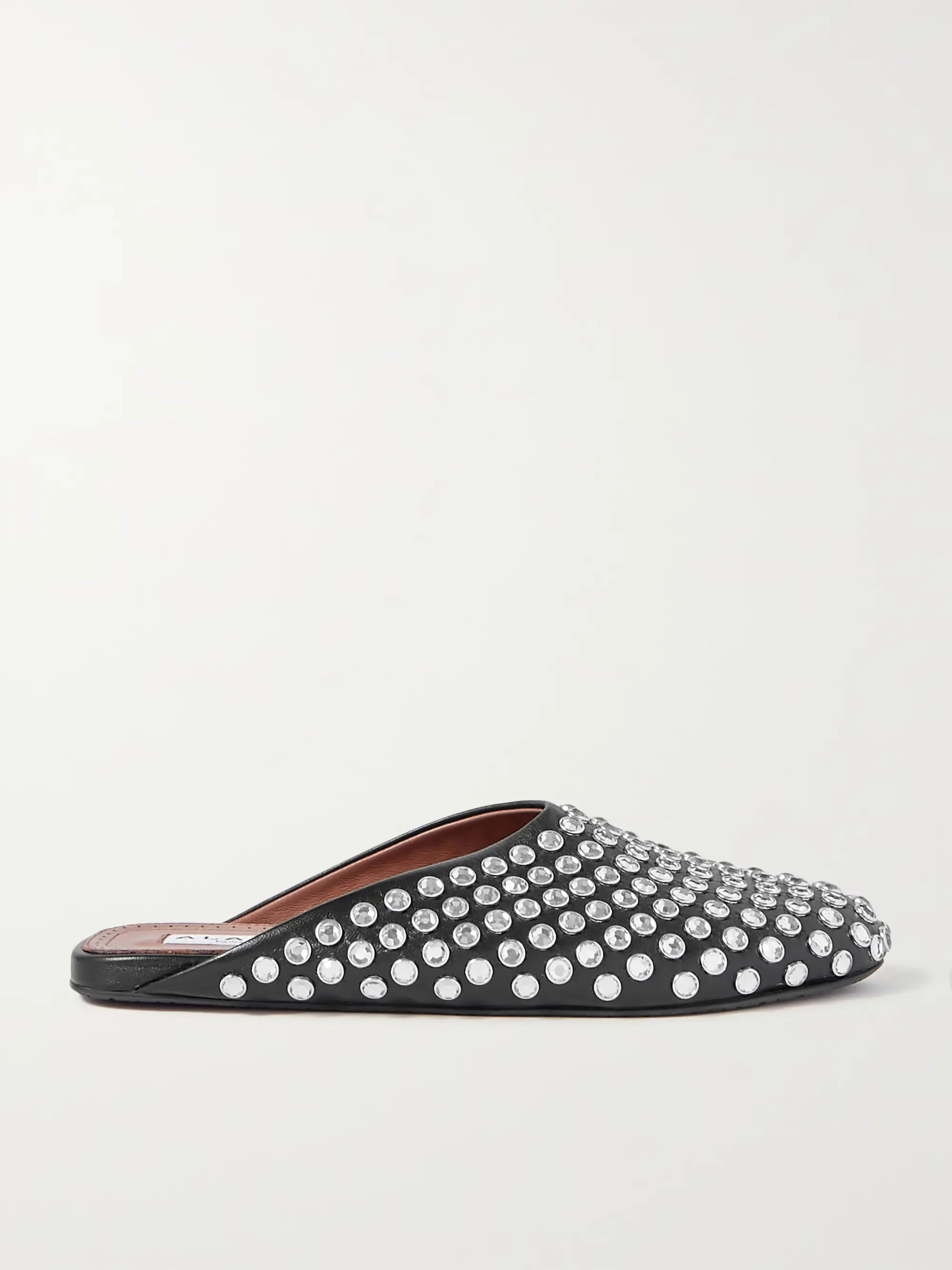 Crystal-embellished leather mules | NET-A-PORTER (US)