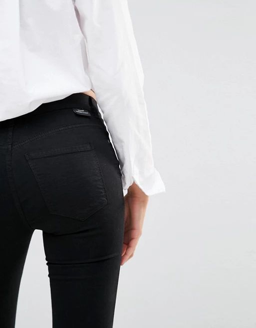 Dr Denim – Lexi Second Skin – Superenge Mid-Rise-Jeans mit Rissen an den Knien | Asos DE