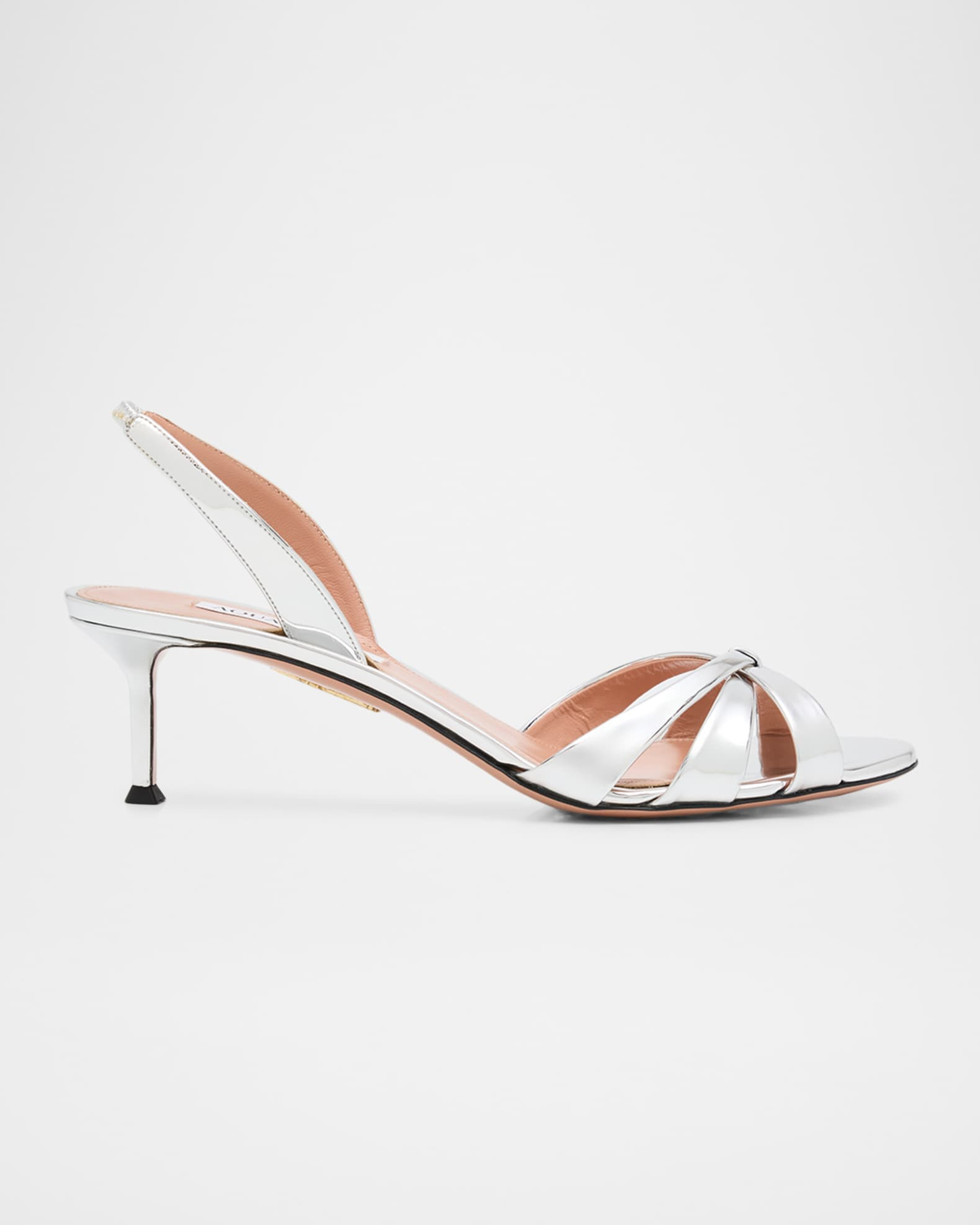 Aquazzura 50mm Tati Shiny Specchio Halter Sandals | Neiman Marcus
