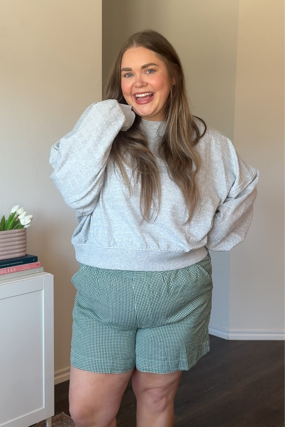 Plus size boxer short outfit wearing xxl in sweatshirt and xl in boxer shorts that would also be a cute cover up short 

#LTKFindsUnder50 #LTKPlusSize