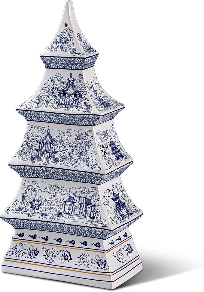 Barydat Chinoiserie Porcelain Christmas Tree Ornaments Delft Blue Christmas Tree Decor Blue White... | Amazon (US)