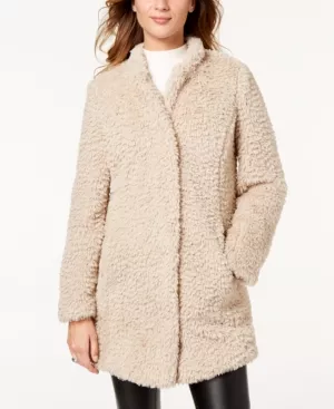 Kenneth cole faux deals fur teddy coat