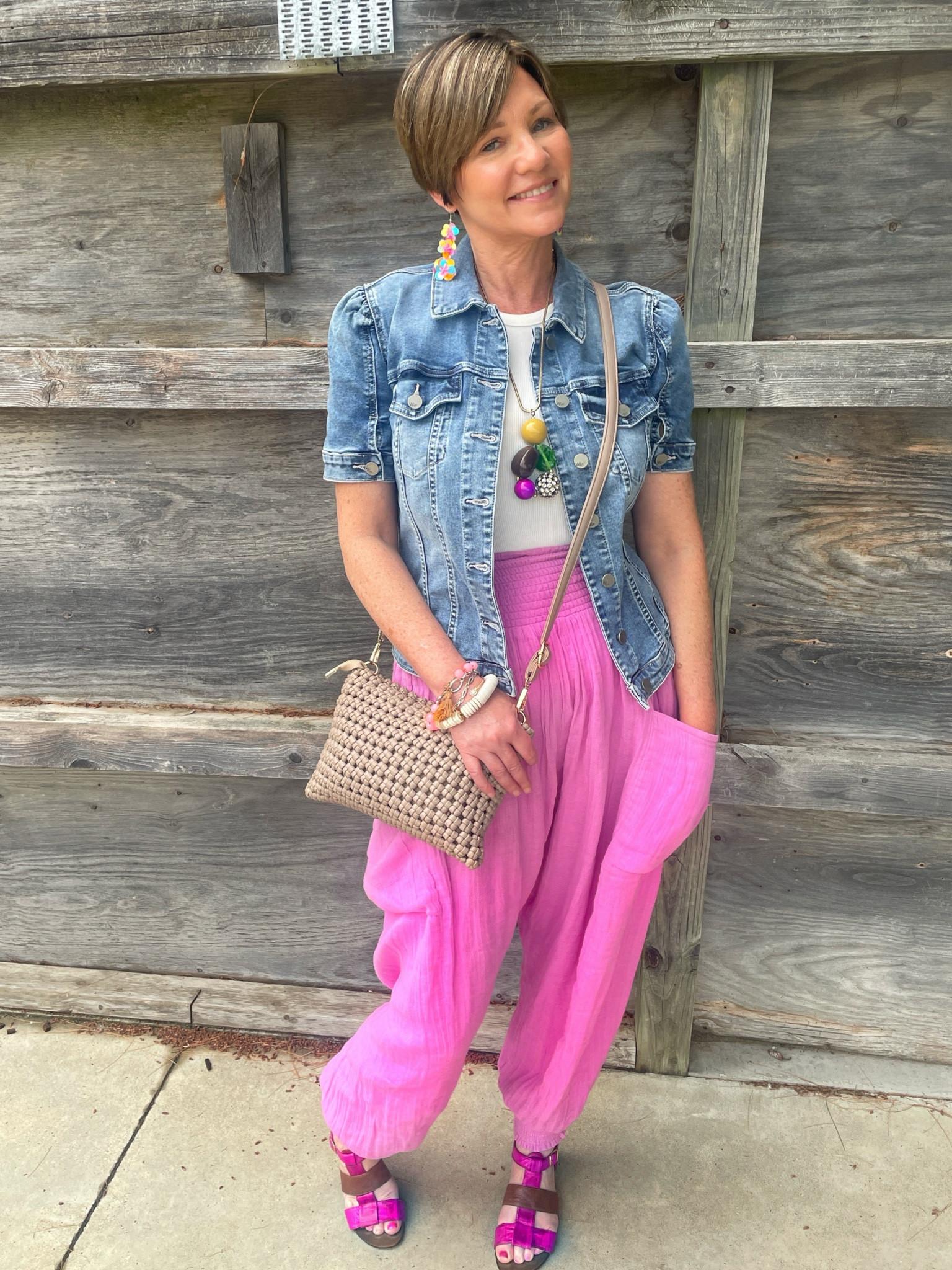 Harem pants are sooo comfy ! They may not be your thing, but even wearing them
To lounge in is amazing ,
Short sleeved denim jacket on repeat!

Short sleeved jean jacket 
Short sleeved denim jacket 
Harem pants genie pants

#LTKFindsUnder50 #LTKStyleTip #LTKSummerEdit