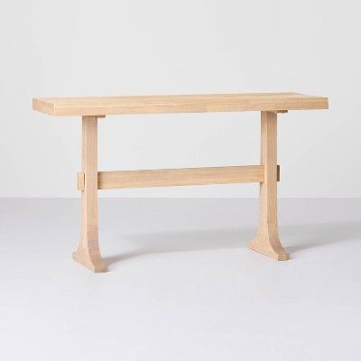 Pedestal Wood Console Table Natural - Hearth &#38; Hand&#8482; with Magnolia | Target