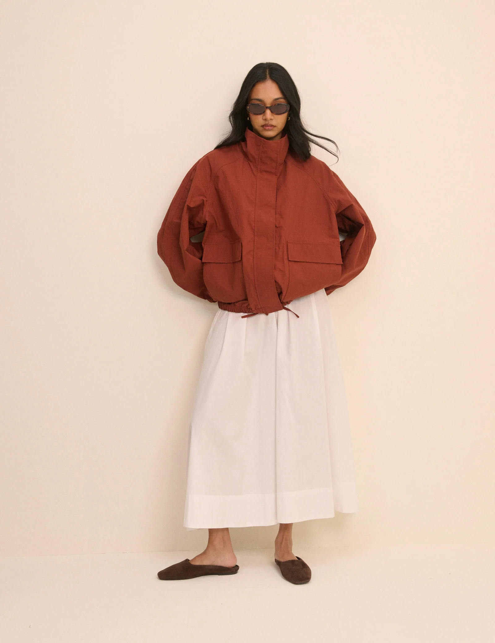 Rust Funnel Neck Melza Jacket | Nobody's Child