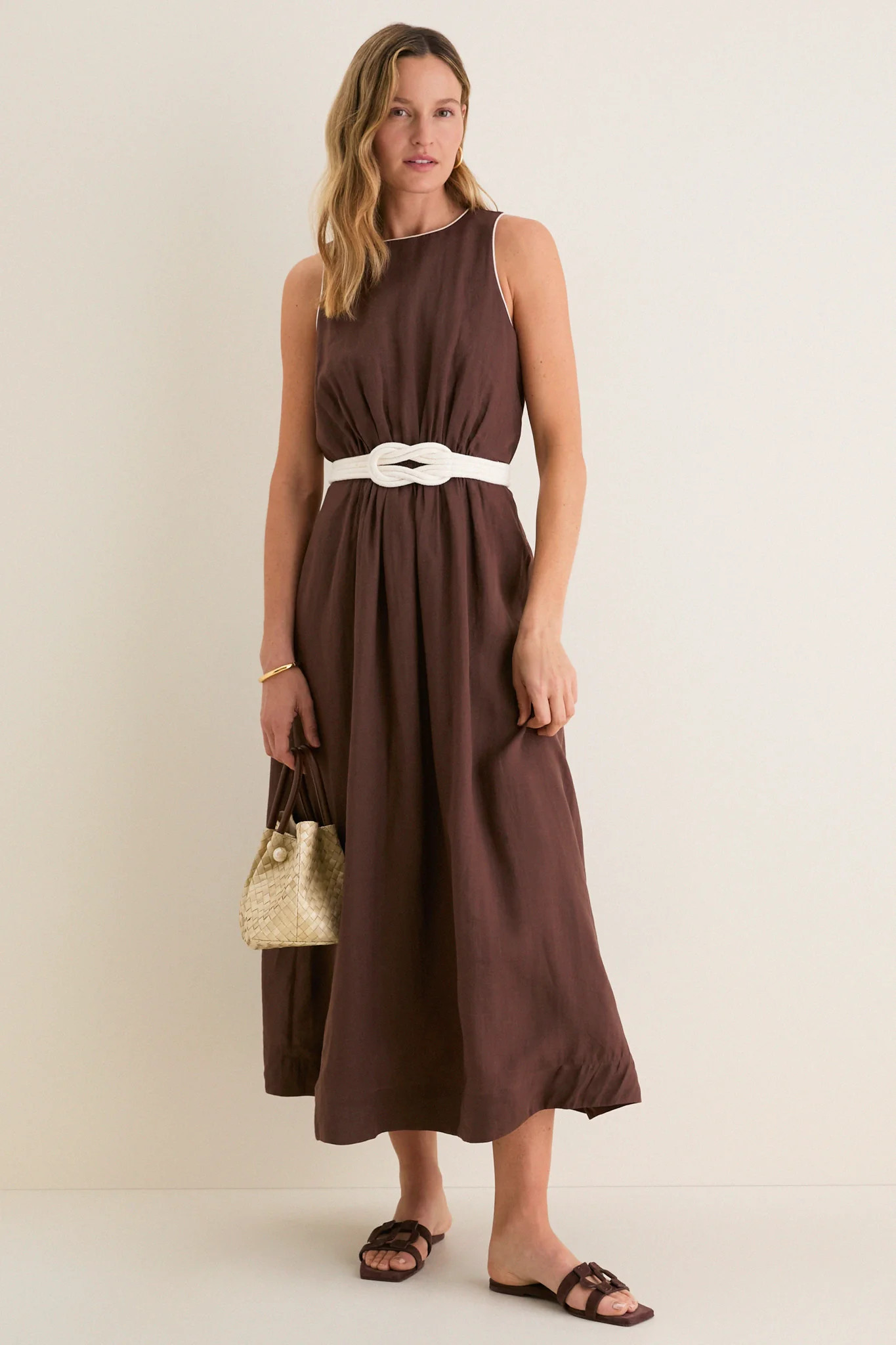 Chestnut Rope Belt Leonie Dress | Tuckernuck (US)
