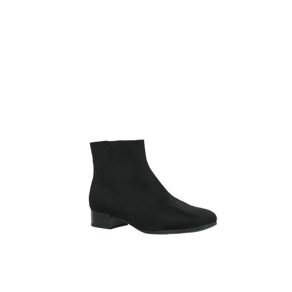 Time and Tru Women's Faux Suede Ankle Boots, Wide Width Available | Walmart (US)
