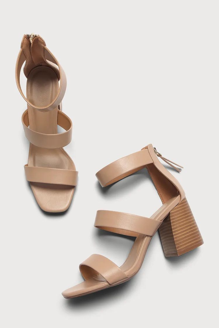 Dorris Tan Ankle Strap High Heel Sandals | Lulus (US)