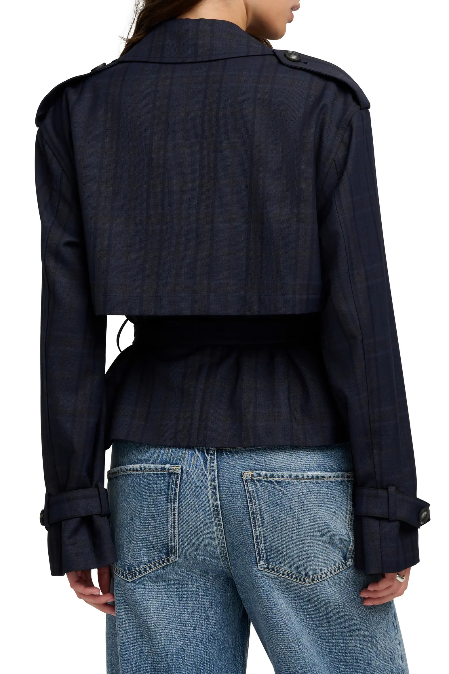 The Cropped Charles Plaid Trench Coat (Women) | Nordstrom | Nordstrom