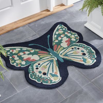 Shaped Butterfly Hooked Door Mat | Grandin Road | Grandin Road