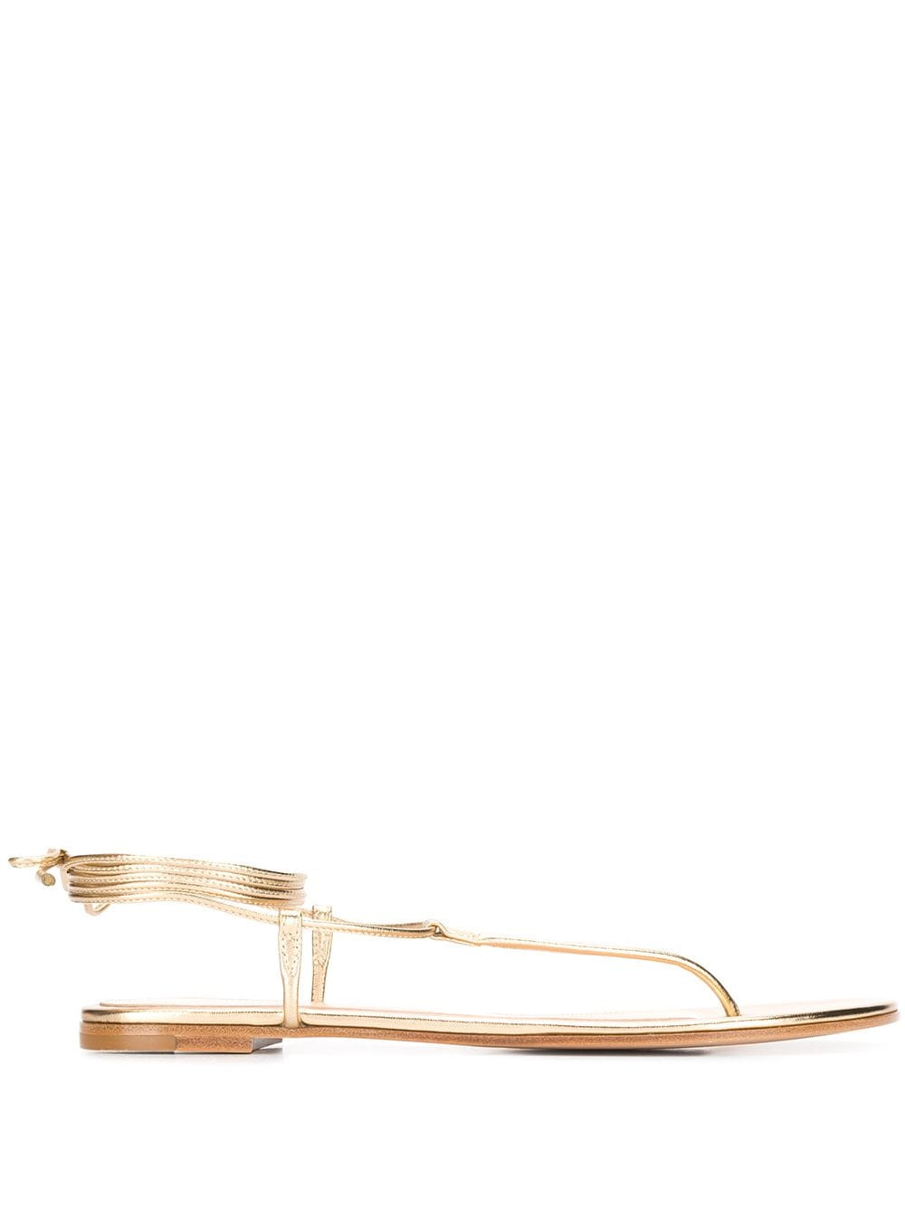 Gianvito Rossi ankle strap flat sandals - Gold | Farfetch Global