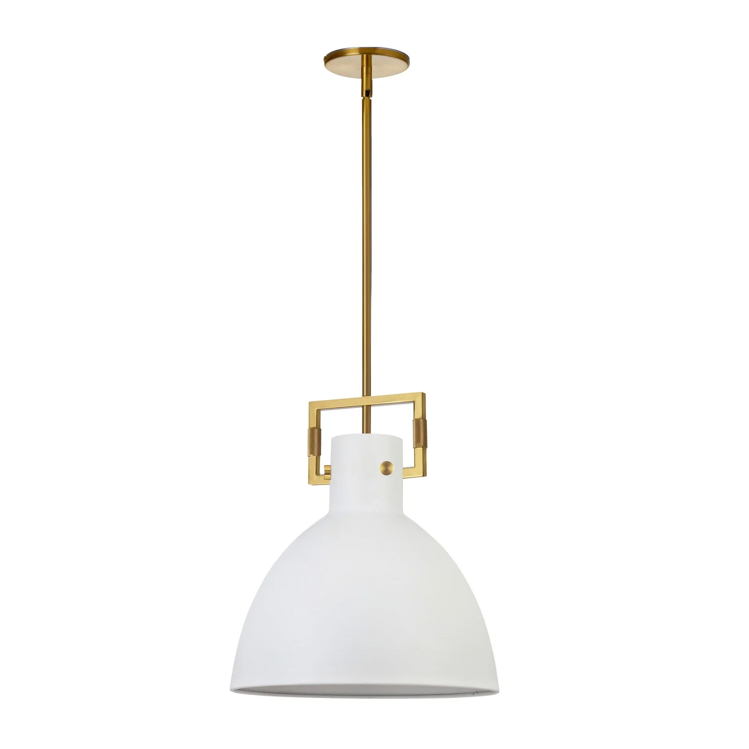 Dainolite Lby-141P Liberty 14" Wide Pendant - Matte White / Aged Brass - Walmart.com | Walmart (US)