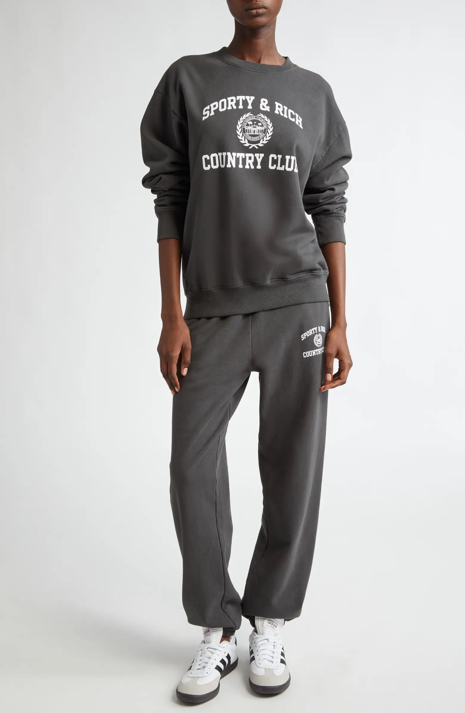 Sporty & Rich Varsity Crest Cotton Sweatpants | Nordstrom | Nordstrom