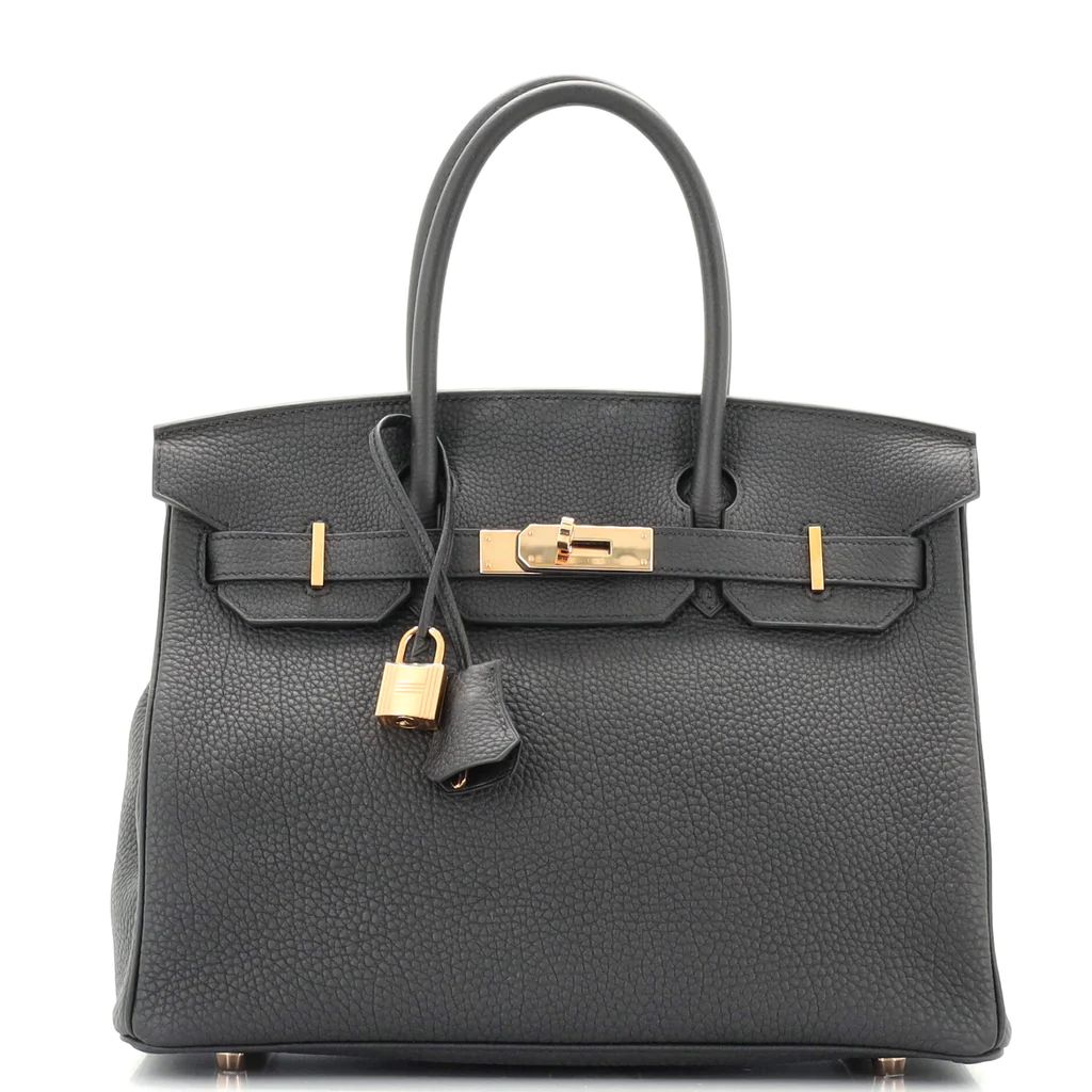 Hermes Birkin Handbag Black Togo with Rose Gold Hardware 30 Black 1287669 | Rebag