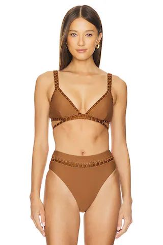 SIMKHAI Catina Bikini Top in Bronze from Revolve.com | Revolve Clothing (Global)