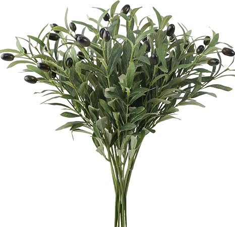 6PCS 18Inch Faux Olive Branches for Vase Realistic,Artificial Olive Tree Branches,Fake Plants,Gre... | Amazon (US)