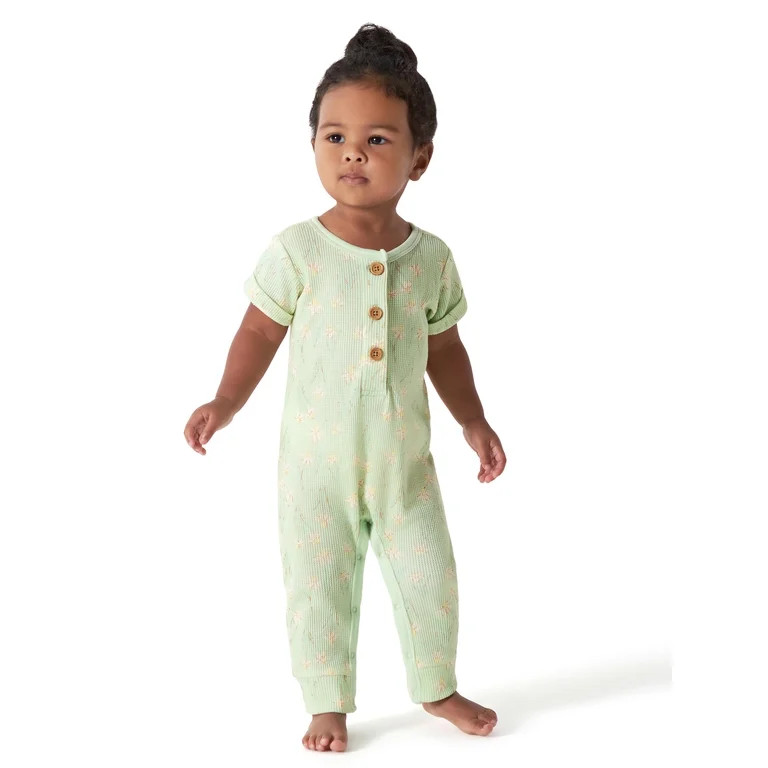 Modern Moments by Gerber Baby Boy or Girl Unisex Long Leg Romper, Sizes 0/3M-24M | Walmart (US)