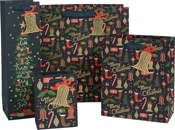 Rifle Paper Co. Deck the Halls Set of 4 Gift Bags | Nordstrom | Nordstrom