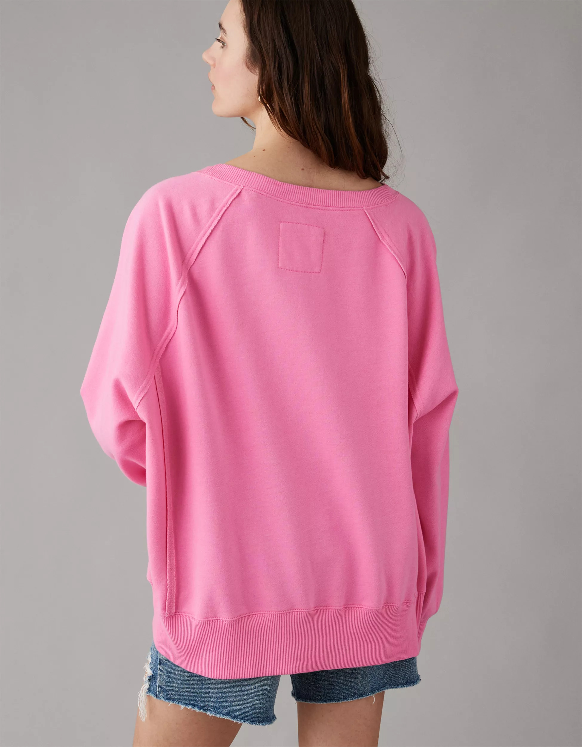 AE Big Hug Oversized Notch Neck Sweatshirt | American Eagle Outfitters (US & CA)