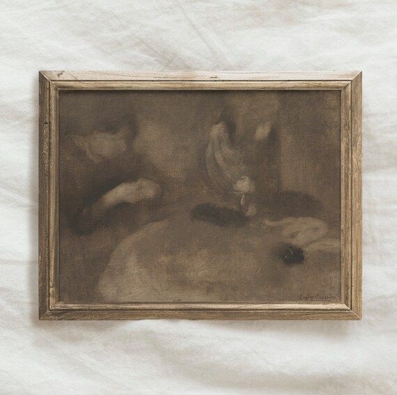 Dark Vintage Abstract Painting / Antique Neutral Art Print / | Etsy | Etsy (US)