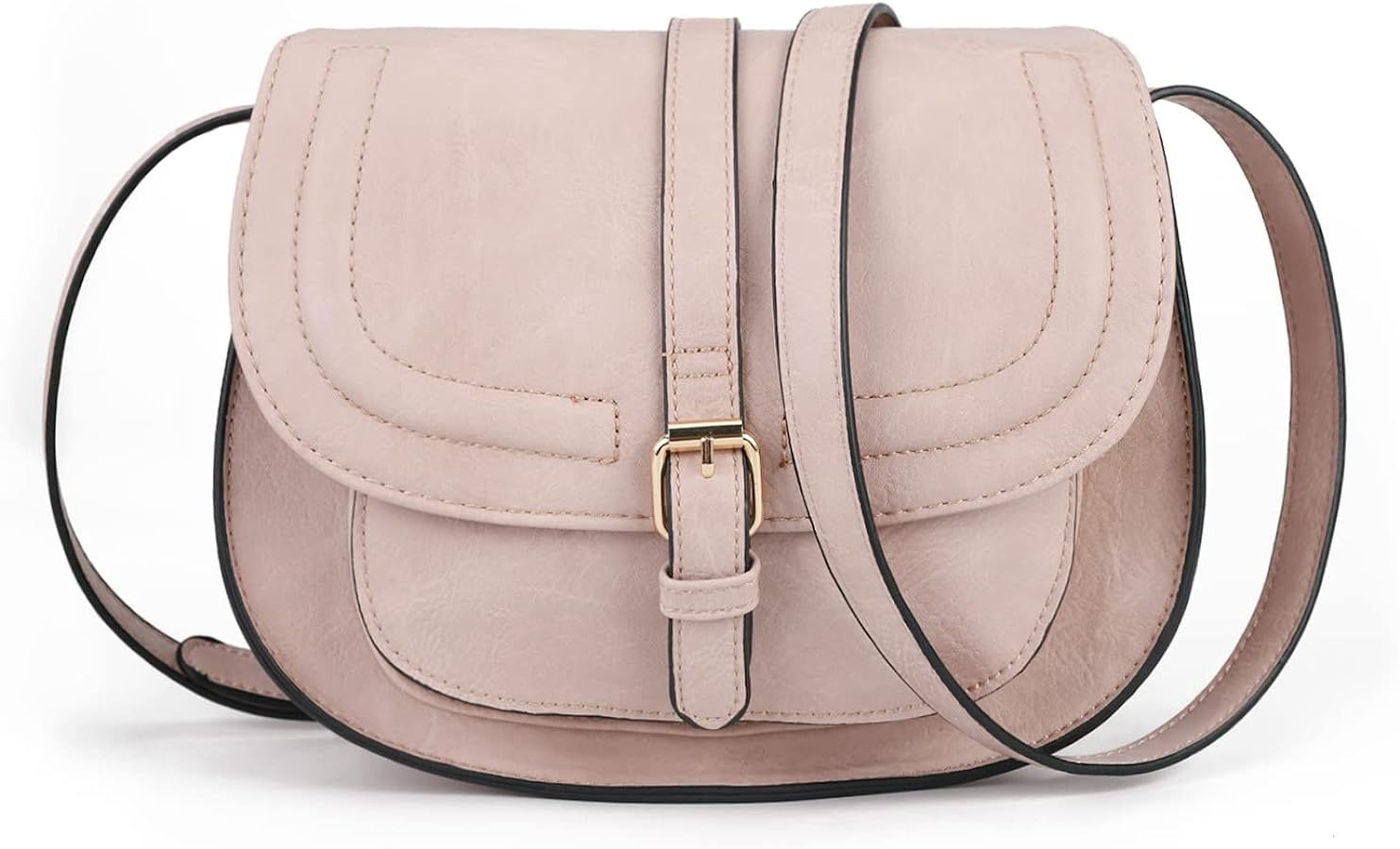 AFKOMST Crossbody Bags for Women,Small Saddle Purse and Boho Cross Body Handbags,Vegan Leather | Amazon (US)