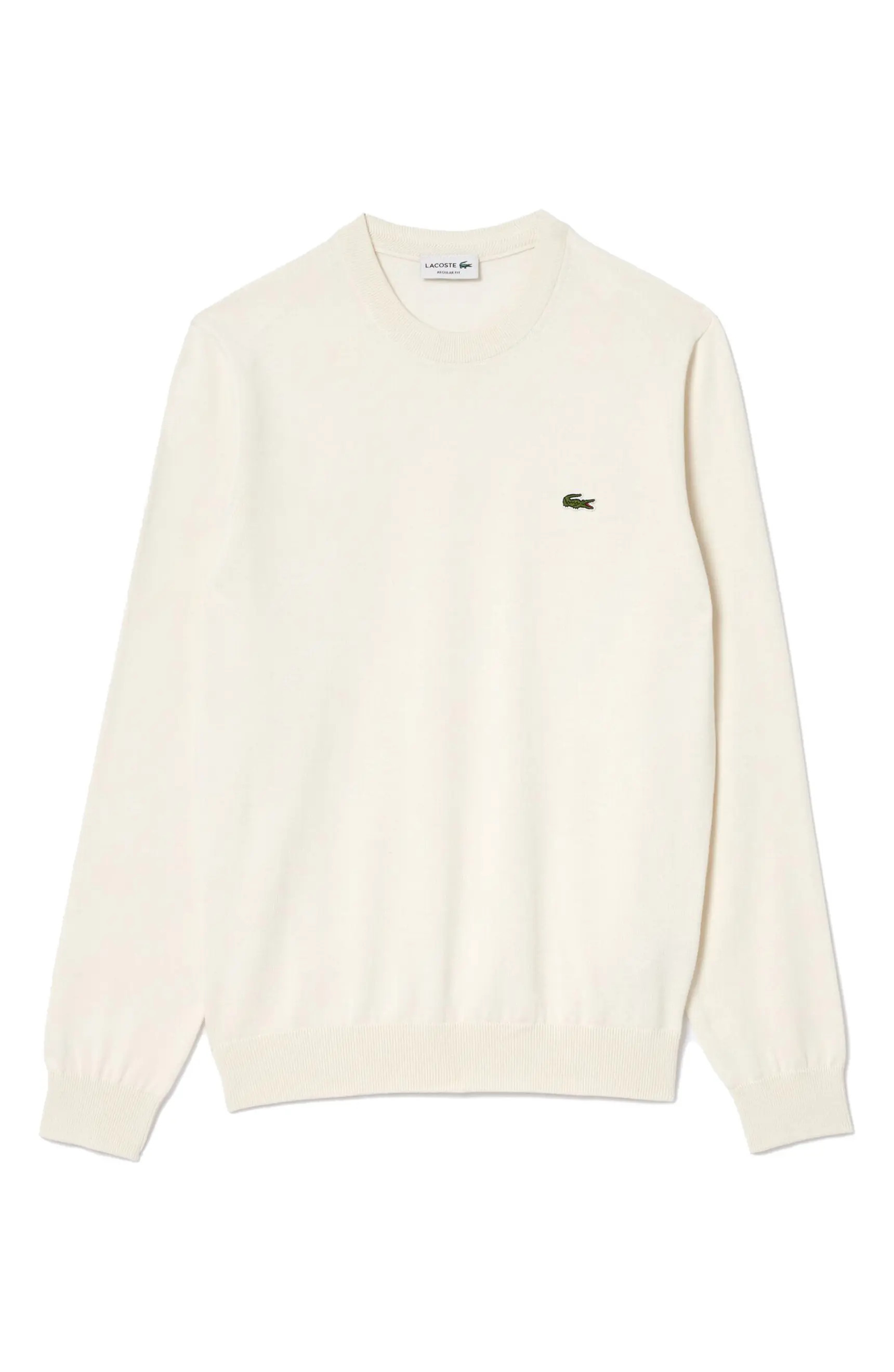 Lacoste Solid Cotton Jersey Crewneck Sweater | Nordstrom | Nordstrom