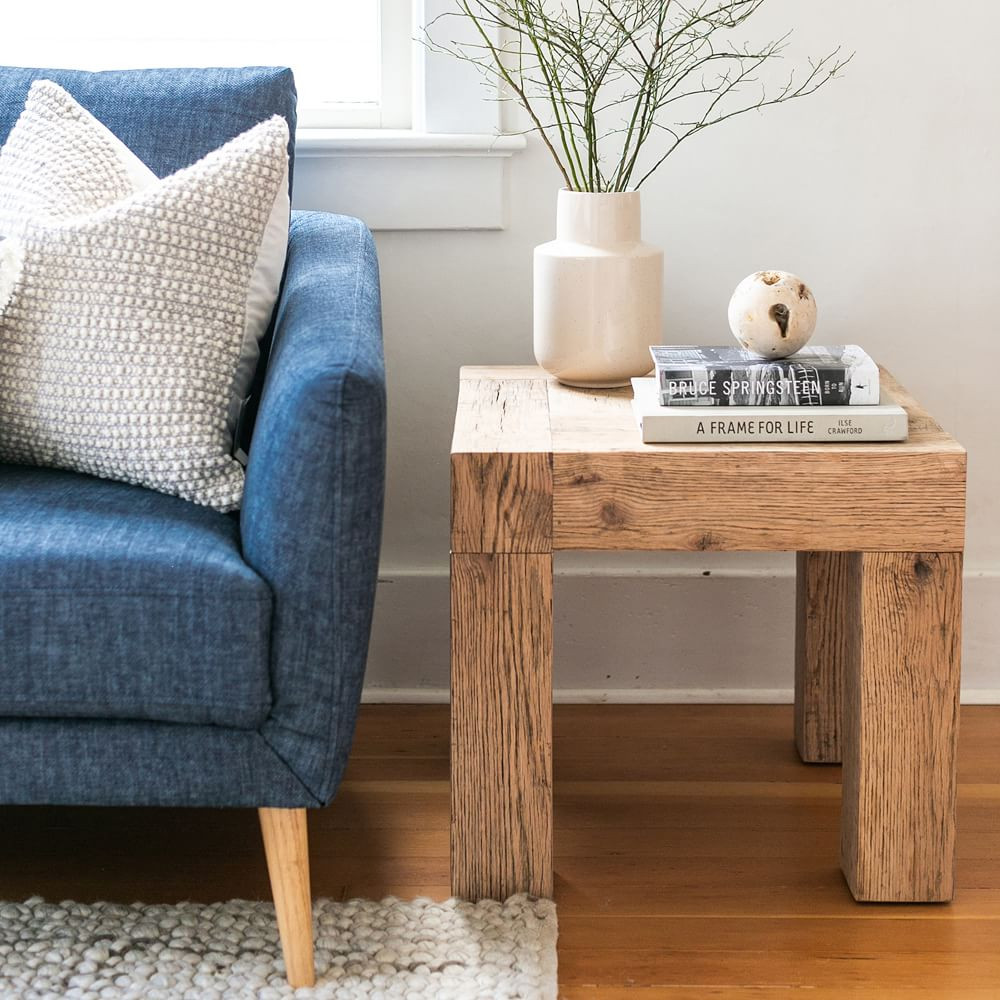 Solid Reclaimed Wood Square Side Table | West Elm (US)