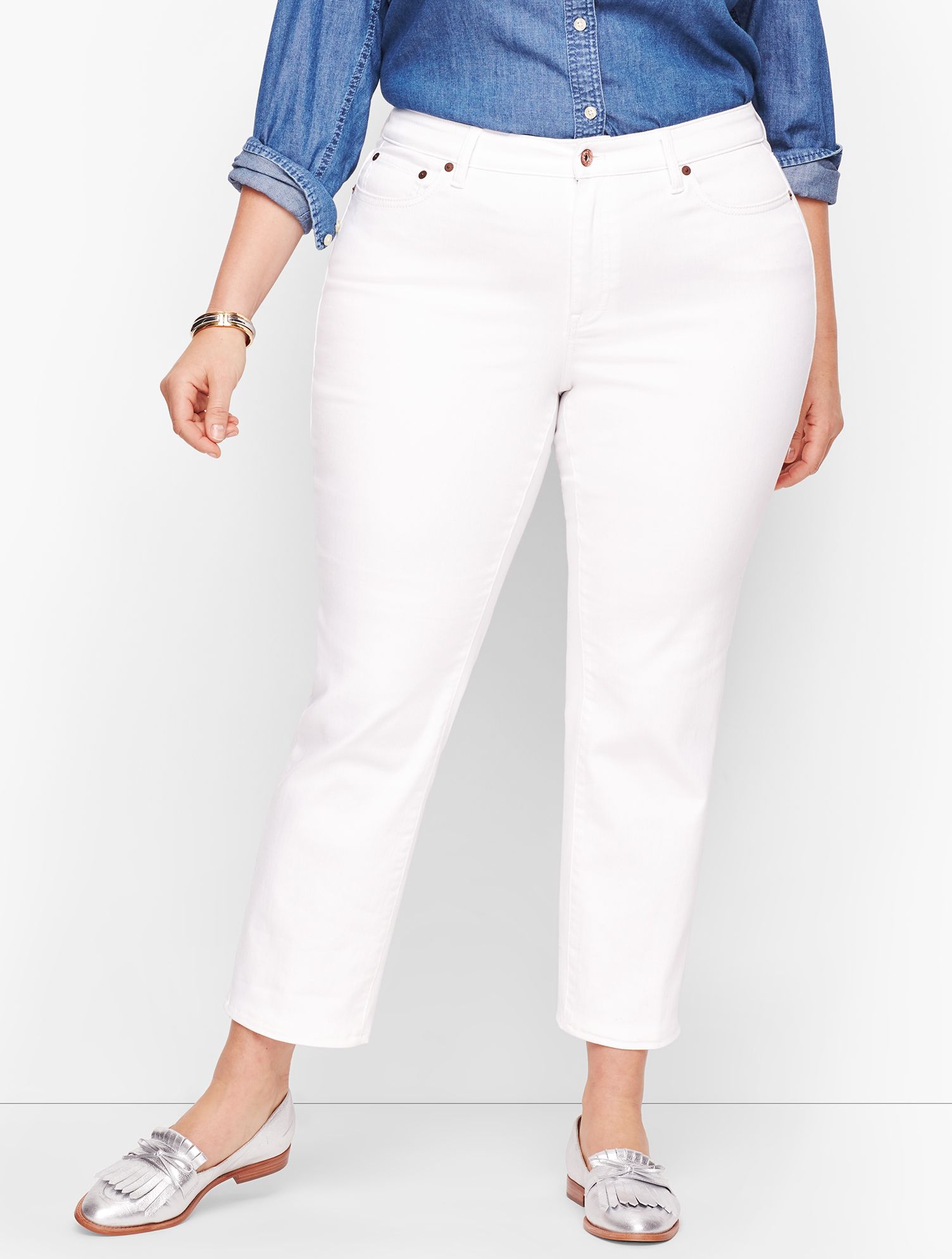 Plus Size - Modern Ankle Jeans - White - 16 Talbots | Talbots