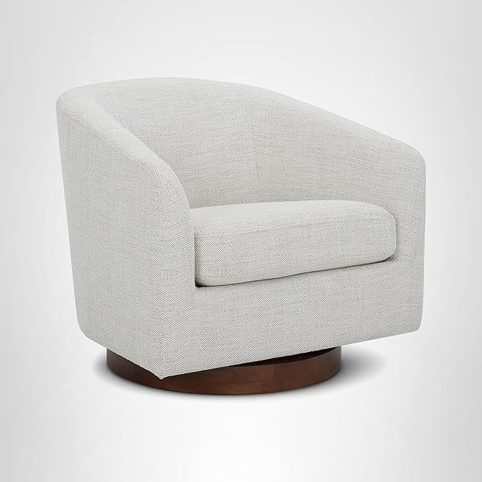 CHITA Swivel Accent Chair, FSC Certified Upholstered Fabric Barrel Chair for Living Room, Ivory | Amazon (US)
