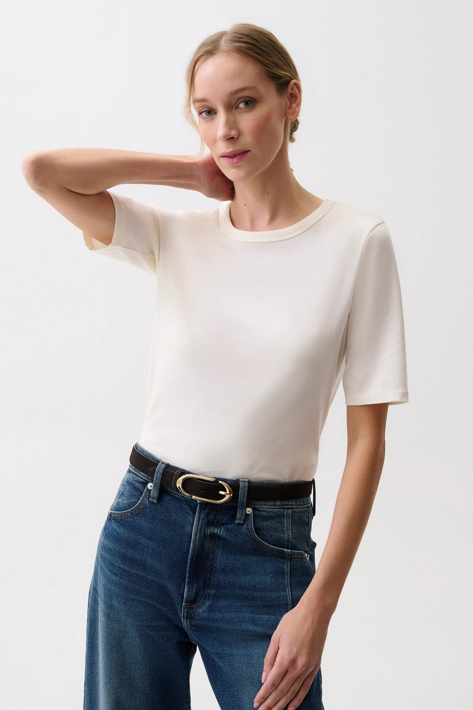 Melika Quarter Sleeve Tee - Soft White P00053000-JY-SFTWH / SOFT WHITE / M | Pistola Denim