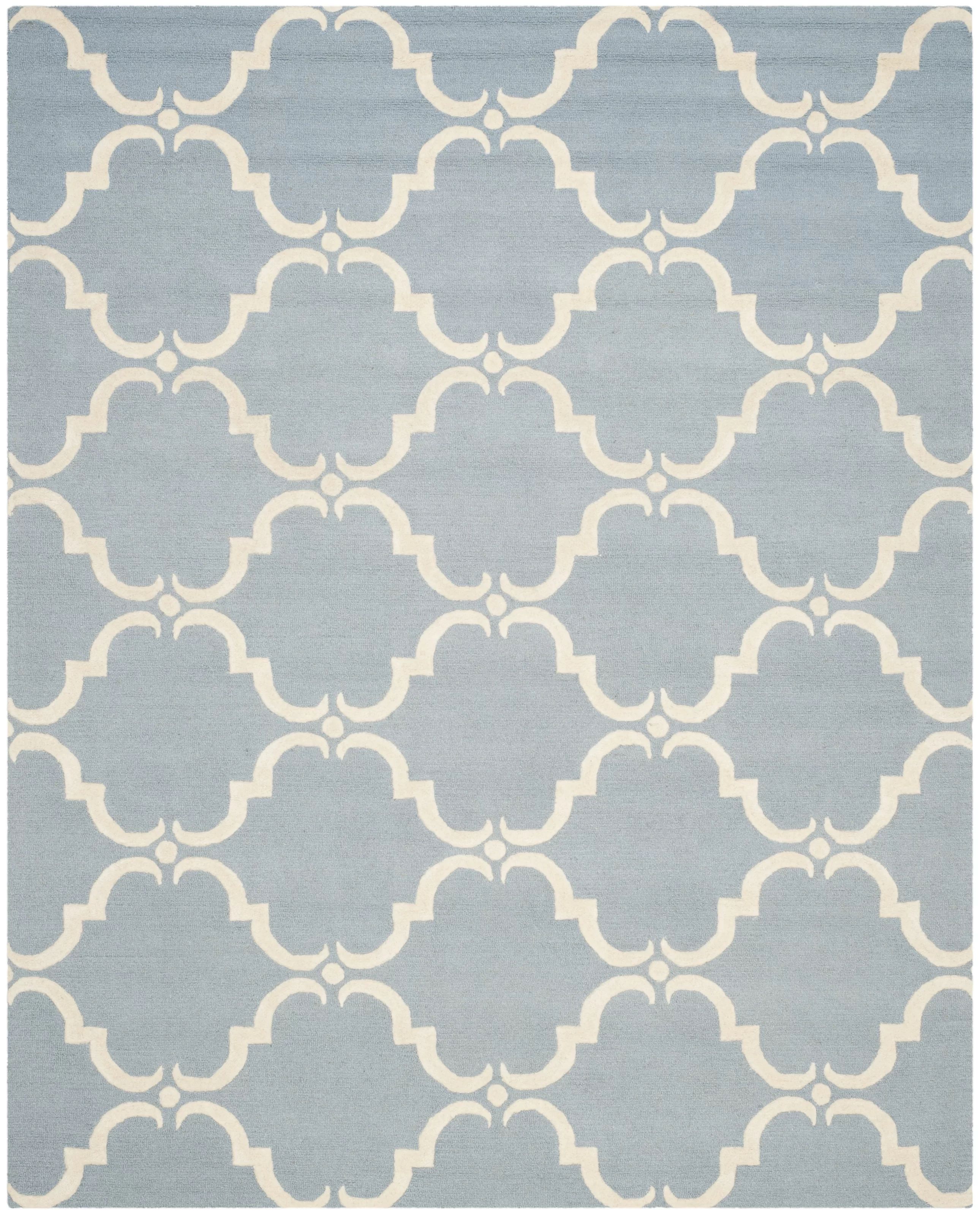 Mifley Wool Area Rug In Blue/ Ivory | Wayfair North America