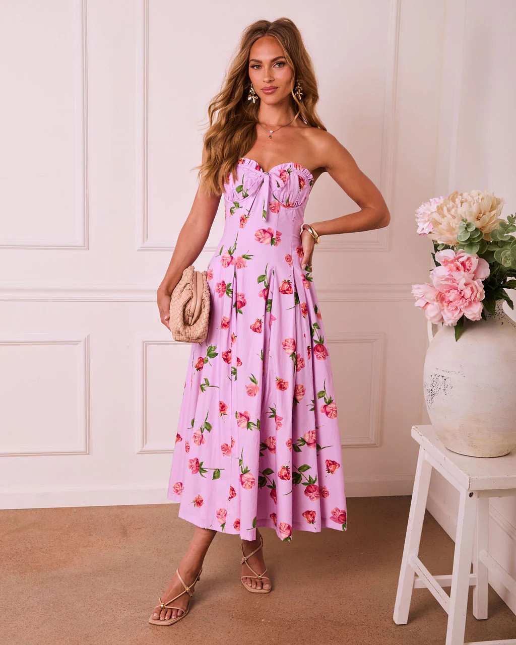 Petal Halo Strapless Floral Maxi Dress | VICI