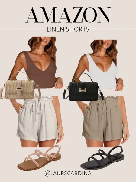 These Amazon linen shorts come in several colors, and pair well with a v-neck crop tank, crossbody woven purse, and strappy sandals. 

Amazon fashion, ootd, resort outfit, resort wear, spring outfit, vacation outfit 

#LTKstyletip #LTKshoecrush #LTKfindsunder50