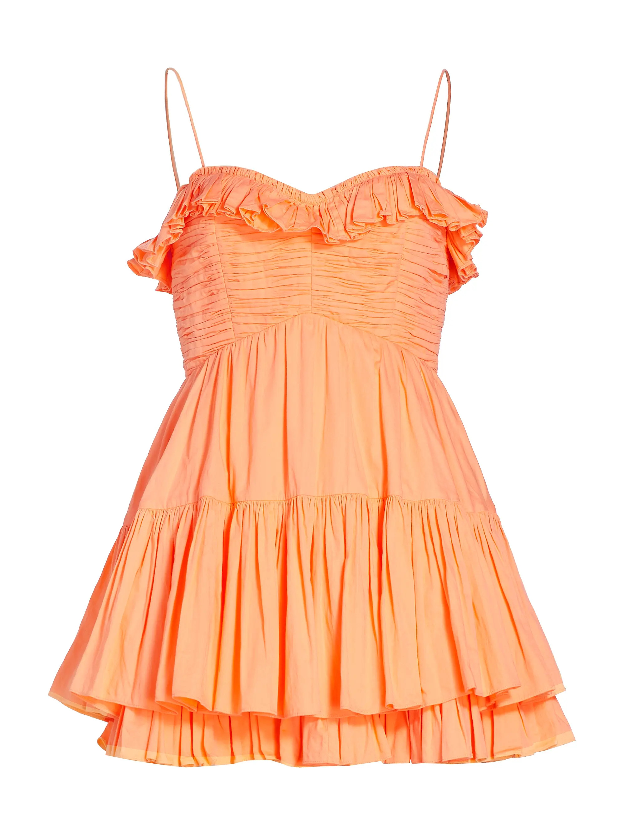 Linny Cotton Ruffled Minidress | Saks Fifth Avenue