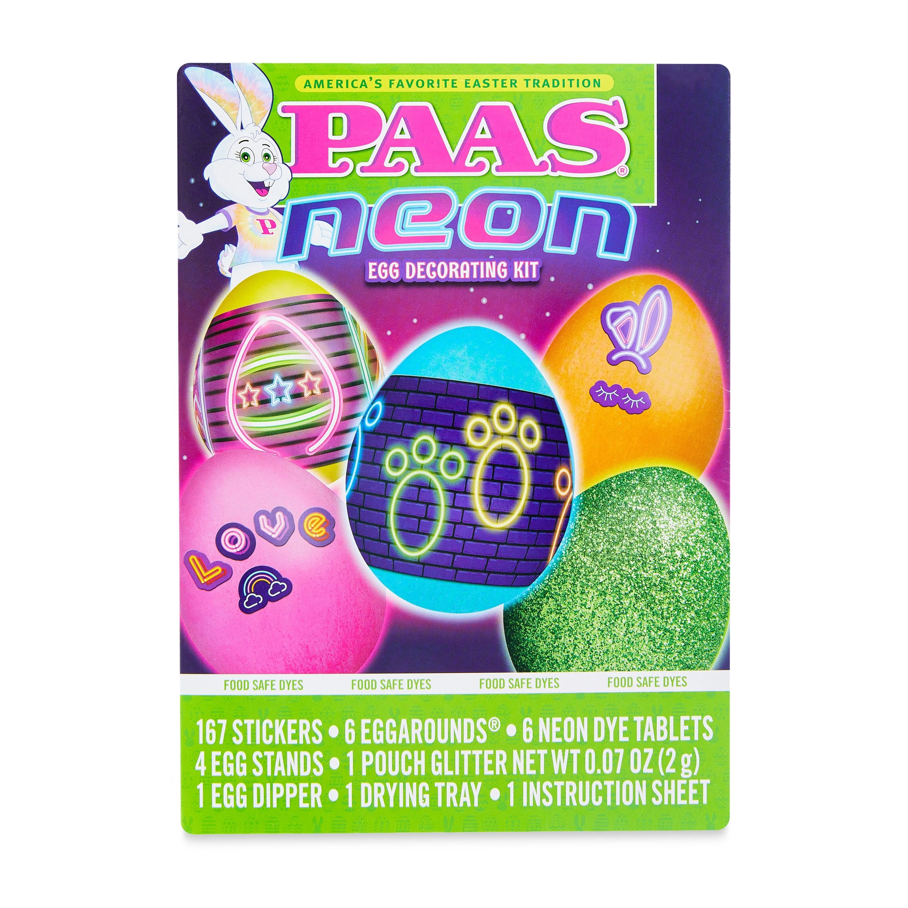 PAAS Easter Egg Decorating and Dye Kit, Neon, 1 Kit, Multicolor | Walmart (US)