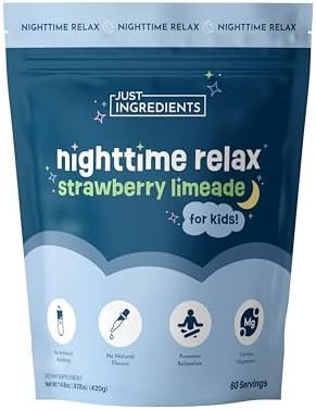 Kids Nighttime Relax Drink Mix – Strawberry Limeade Flavor – 60 Servings | Magnesium, Tart Ch... | Amazon (US)